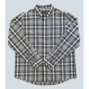 Michael Kors Men’s XL Plaid Button Down Shirt Long Sleeve Cotton Gray Blue